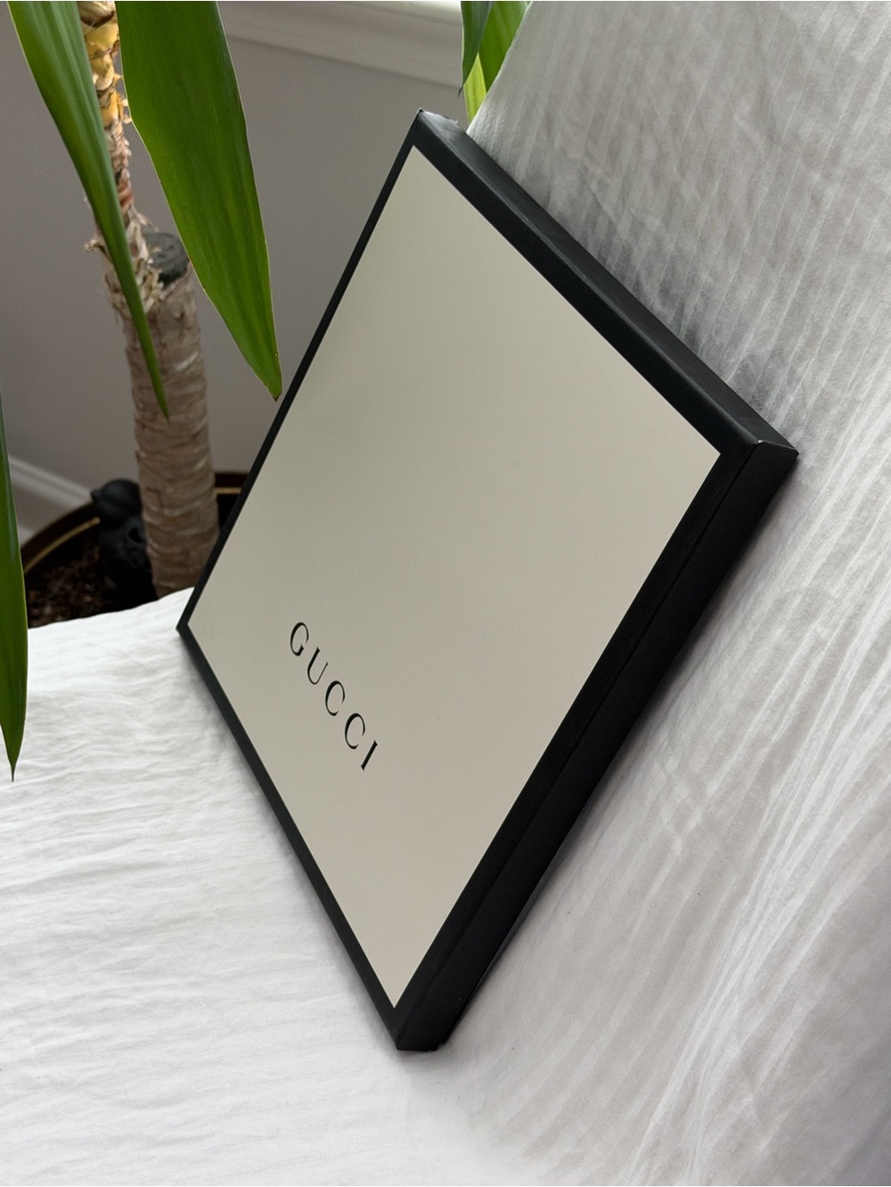 Gucci Cream and Black Signature Scarf Box 10” X 10” X 1”